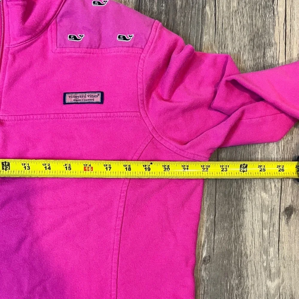Vineyard Vines Pink 1/4 Zip Sweatshirt Whale Logo Yoke Pullover Women's‎ Y2K